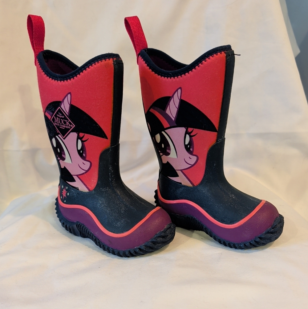 Muck Kids' Pink and Black Rain Boots